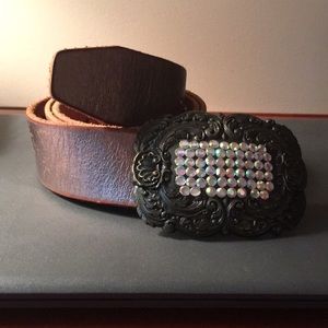 Belt Fossil, leather, size S in good condition